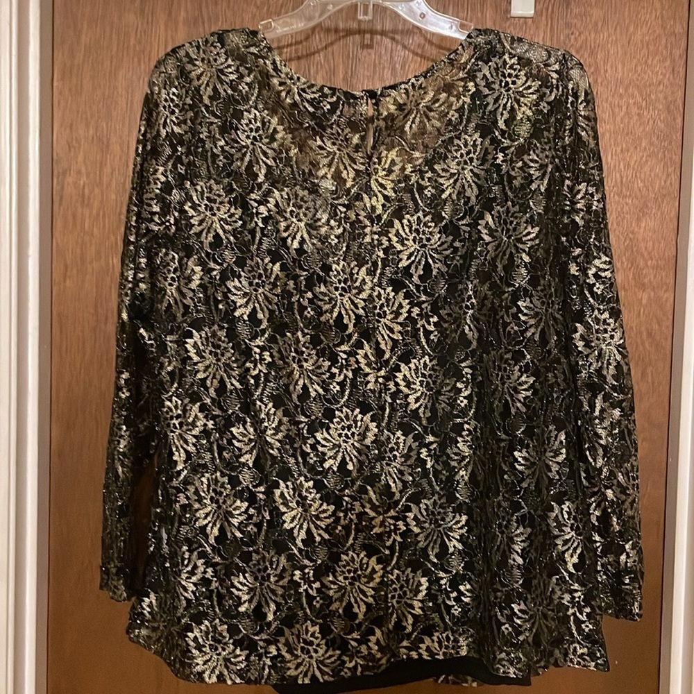 NWT Dana Buchman layered lace blouse - Picture 3 of 3